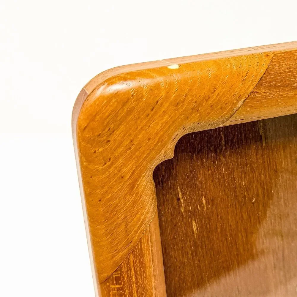 Vintage Teak Wood Picture Frame 5x7 Rounded Corners Mid Century Modern MCM